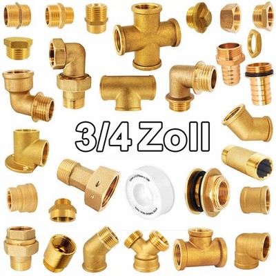3/4 Zoll Messing Fitting alle Sorten Gewindefitting Schraubfitting Fittings