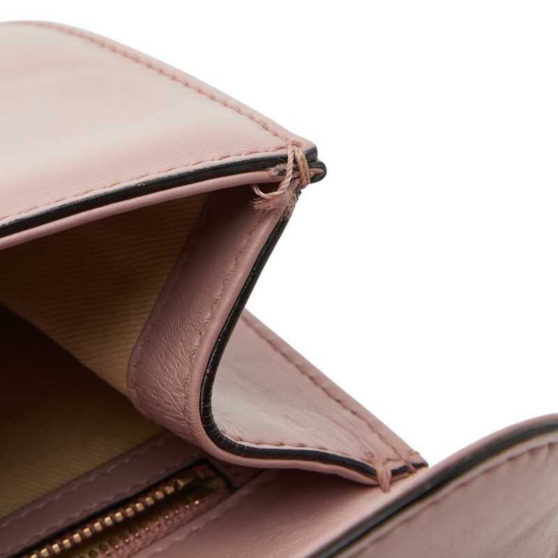 Valentino Chain Shoulder Bag Pink Leather Womens Used Authentic thumbnail 8