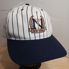 NWT New York Striped Embroidered NY Crest Snapback Cap Hat