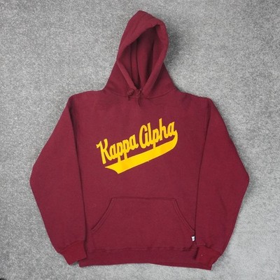 Vintage Russell Athletic Kappa Alpha Mens Medium Red Long Sleeve Hoodie