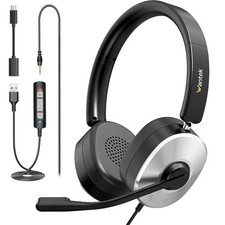 Wantek Headset 3.5mm to USB/Type-C with ENC Microphone Headphone for PC/Laptop