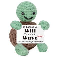 Inspirational Turtle Crochet Gifts with 2.3 x 1.4 x 3.5 inches, Green