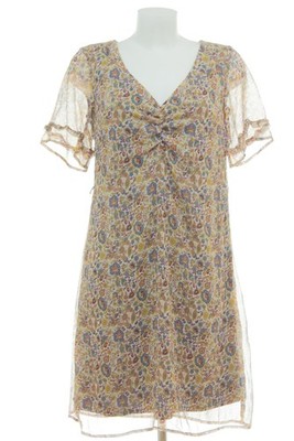 More & More Damen Kleid Gr. 36 Floral Sommerkleid Blumen Crinkle Look Neu