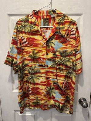 Pineapple Connection Men's Short Sleeve Hawaiian Shirt Size M, 100% Rayon