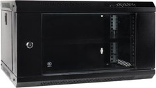 6U Wall Mount Server Cabinet IT Network Rack Enclosure Lockable 6U, Glass