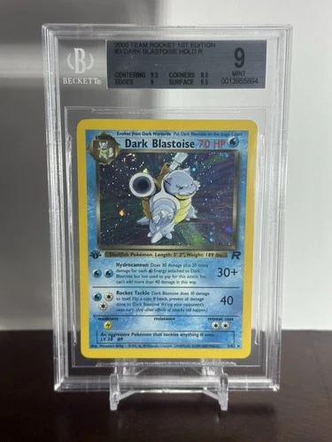 Pokemon Dark Blastoise Holo Rare 3/82 1st Edition Team Rocket Bgs 9 SWIRL!!!🎉