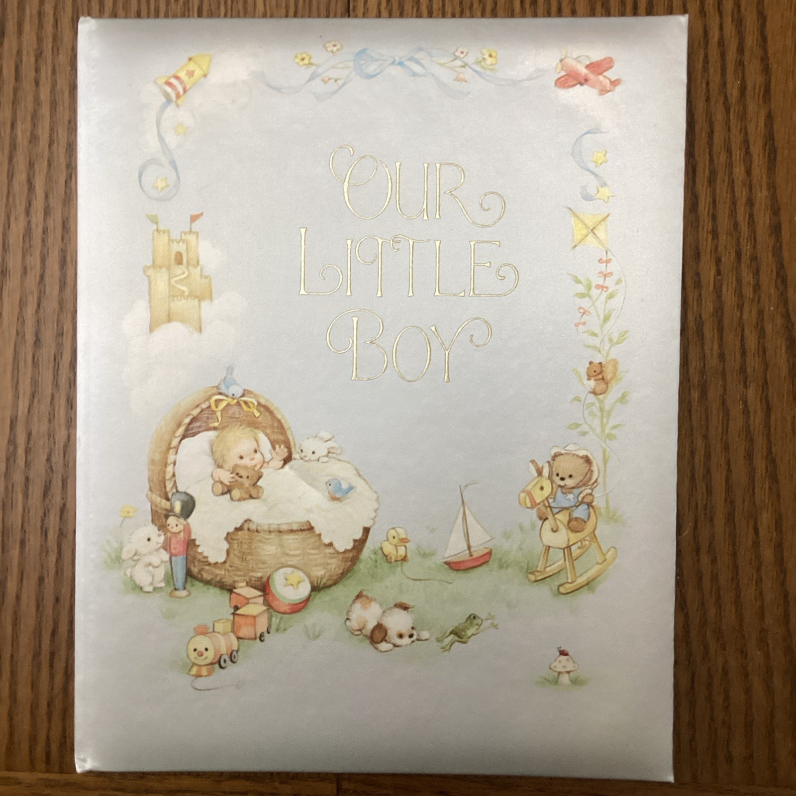 VINTAGE HALLMARK OUR LITTLE BOY BLUE Keepsake Baby Book Adorable Like Ne