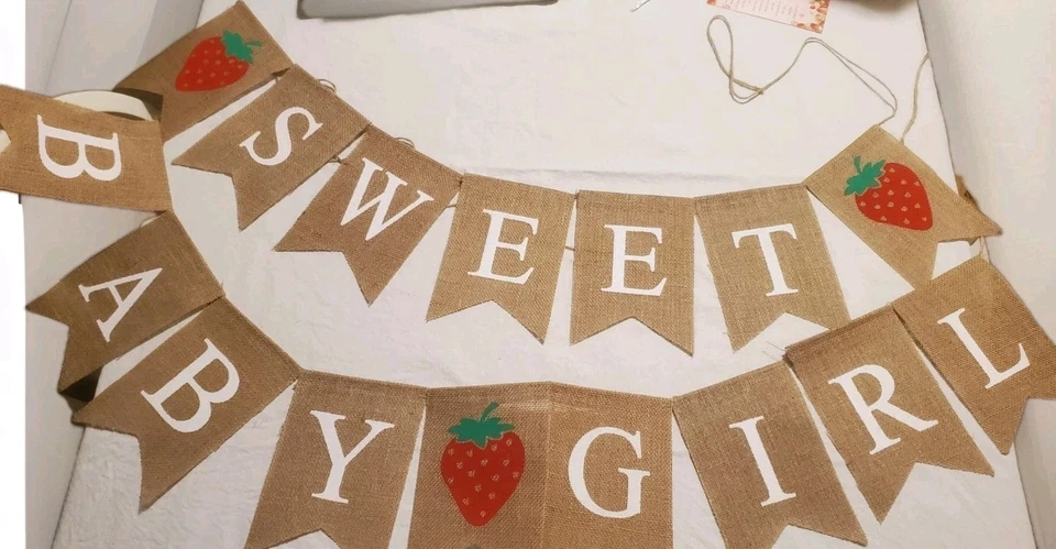 Decoraciones de bayas dulces para baby shower, ducha para bebé niña, decoración de fresa Foto 4 de 4