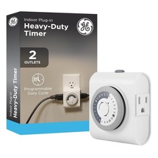 GE 24-Hour Mechanical Outlet Timer Switch Dual Grounded Plug-in Indoor
