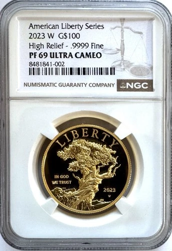 2023-W $100 High Relief American Liberty 1oz Proof Gold NGC PF-69 Ultra Cameo