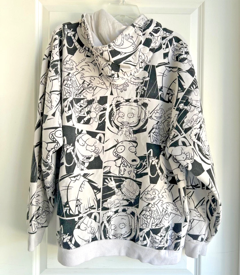 NICKELODEON RUGRATS HOMBRE JERSEY XL SUDADERA CON CAPUCHA TIRA CÓMICA IMPRESIÓN POR TODAS PARTES DIBUJOS ANIMADOS Foto 3 de 4