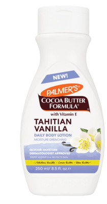 Palmer's Kakaobutter Formel Tahiti Vanille tägliche Körperlotion 250 ml UK Verkäufer