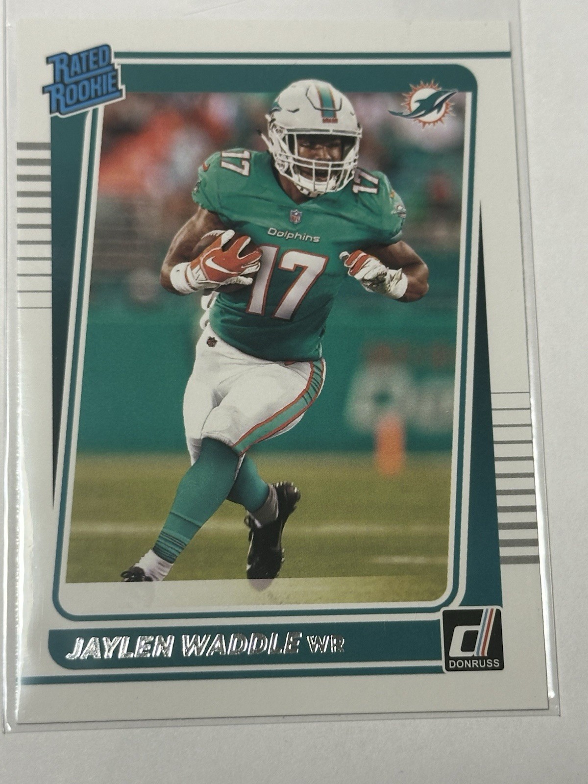 JAYLEN WADDLE ROOKIE CARD Miami Dolphins Football 2021 DONRUSS RATED RC