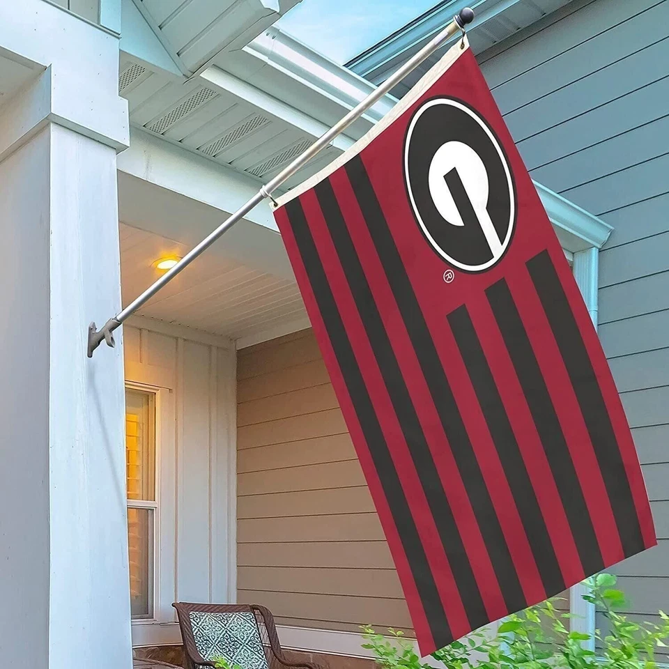 Bandera Bulldogs Universidad de Georgia Bandera 3x5 Pies Ojales de Metal Diseño Bandera Foto 2 de 2