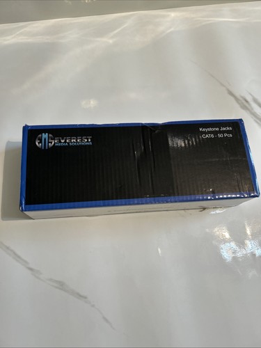 Everest 90° Angled RJ45 Cat6 Keystone Jacks 50-Pack in Blue Slim Profile Female - 第 8/12 張圖片