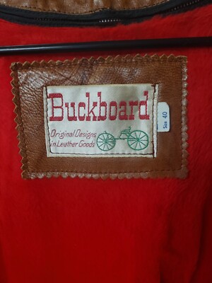 Vintage 1970's Buckboard Leather Jacket Brown Men's Size 40 with