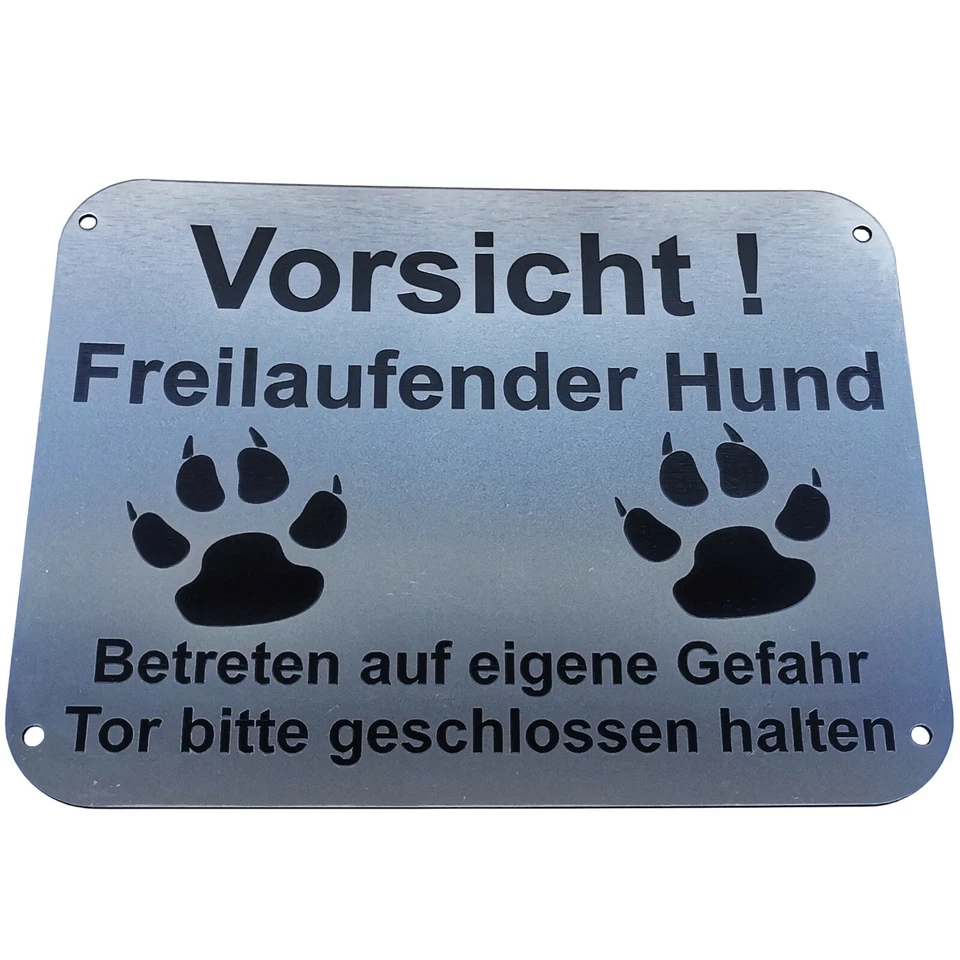 Warnung vor dem Hund Vorsicht bissiger Hund Warnschild Gravur Schild