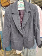 Vintage Pendelton One Button Wool Blazer Grey Size 4Petite