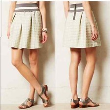 MAEVE Anthropologie Mint Mini Serene Skater Pleated Skirt