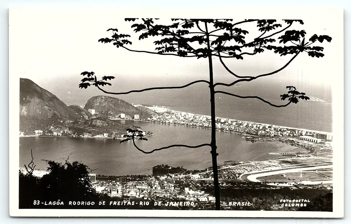 c1930 RIO DE JANEIRO BRASIL LAGOA RODRIGO DE FREITAS RPPC POSTCARD P1700