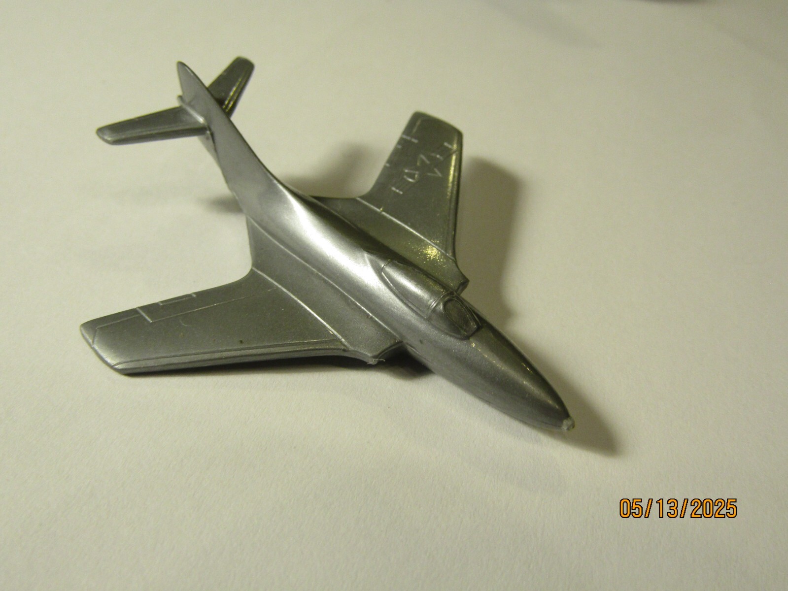 Vintage F9F-6 Hard Plastic Cereal Promo Airplane Bottom Hole Version 1950s