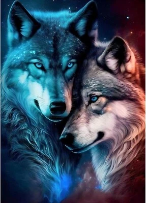 TOSTOG Diamond Painting Kits for Adults 5D DIY Diamond Art Kit Wolf Diamond Crystal Rhi