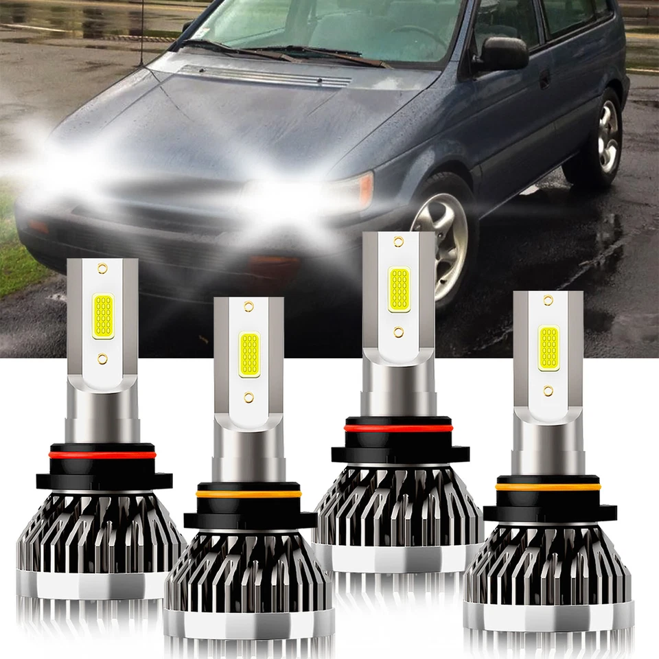 For Eagle Summit 1989-1992 6000K LED Headlight Bulbs High Low Beam Combo Kit - Изображение 2 из 4