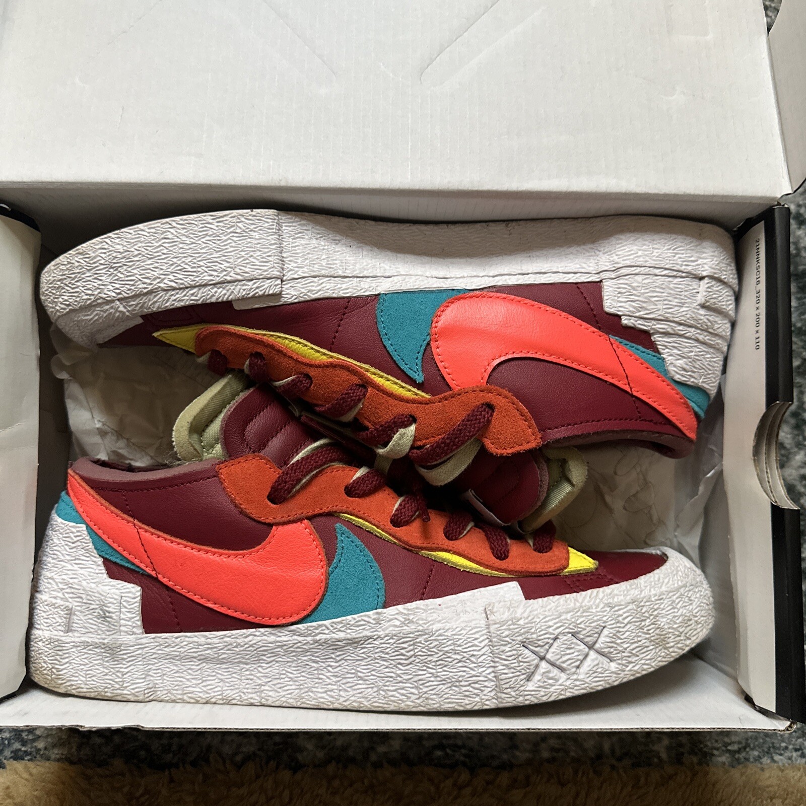 SACAI X NIKE Nike Blazer Low Sacai x KAWS Team Rosso Taglia 12 5 DM7901 600