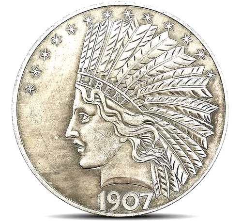 Antique Liberty Indian Head 10 Dollar Coin Uncirculated Morgan Dollar Rare Hi...