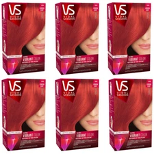 Pack of (6) New Vidal Sassoon Pro Series, 6RR Runway Red 1 Kit