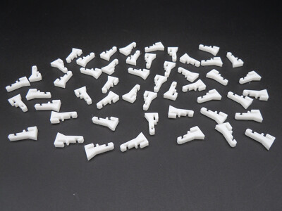AURORA TJET GUARD RAIL POSTS ~ 50 PC WHITE ~ NEW REPRO ~ USE W/ORG GUARD RAILS