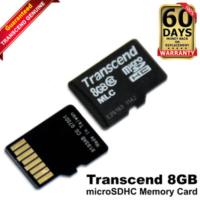 Transcend 8GB MicroSDHC Flash Storage for Smartphones, Tablets & Cameras H1NNV