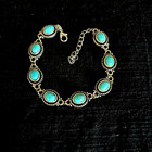 Genuine Turquoise Accents Silver Tone Bracelet - 351