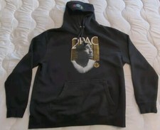 Cross Colours Men's Sweater Black Medium 2Pac Graphic TUPAC SHAKUR Hoodie XL