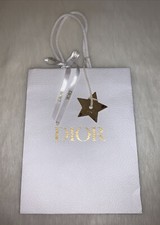 Authentic Christian Dior CD Gift Paper Shopping Bag w/ Ribbon and Gold Star Set