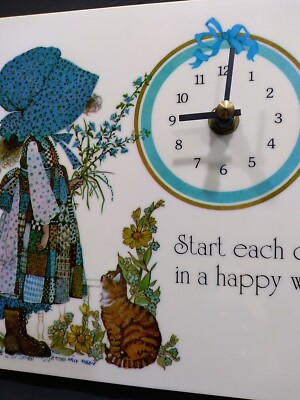 Holly Hobbie Vintage acrylic rectangular wall clock “Start Each