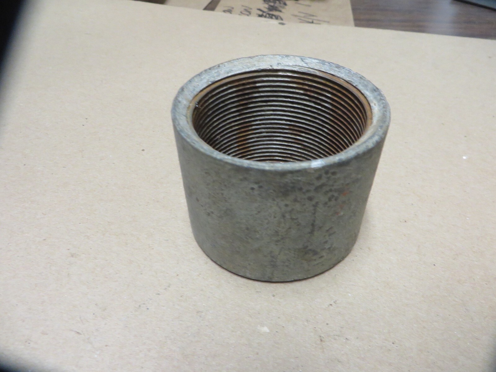 IRON PIPE FITTING very old NOS SMOOTH COUPLING 2"X2" GALVANIZED