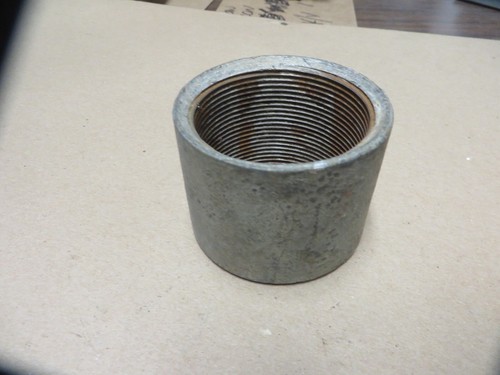 IRON PIPE FITTING very old NOS SMOOTH COUPLING 2"X2" GALVANIZED