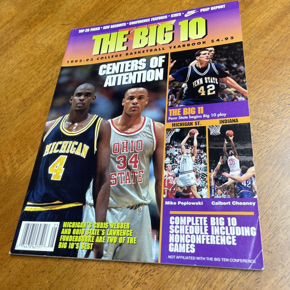 The Big Ten College Basketball Preview 1992-93 Chris Webber Fab Michigan