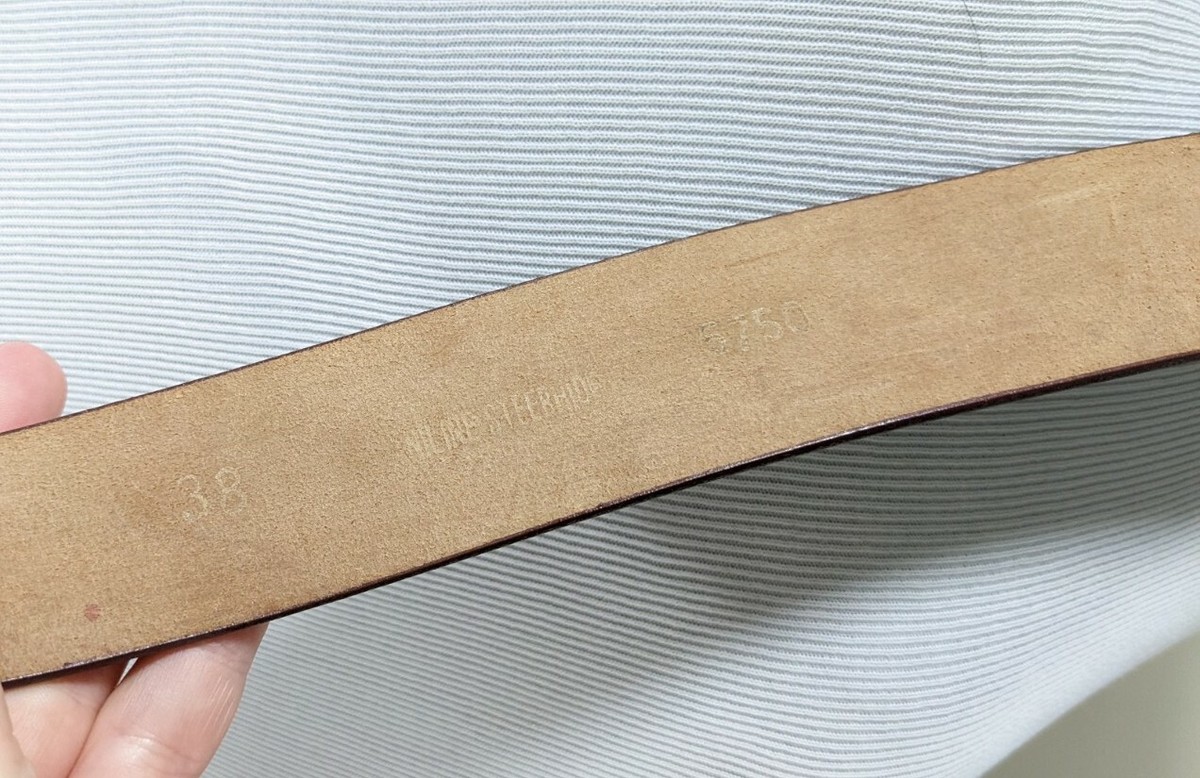 Size 38 Vintage Tan Aniline Steer Hide Leather Belt Hippie  display picture 2