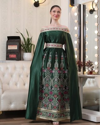 embroidered dress for women Thoub - ثوب نسائي مطرز للحفلات والافراح
