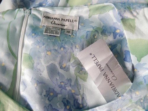 Vintage 90's Y2K Blue Green Hydrangea Print Romantic Empire Waist Maxi Dress 10 - Picture 2 of 5