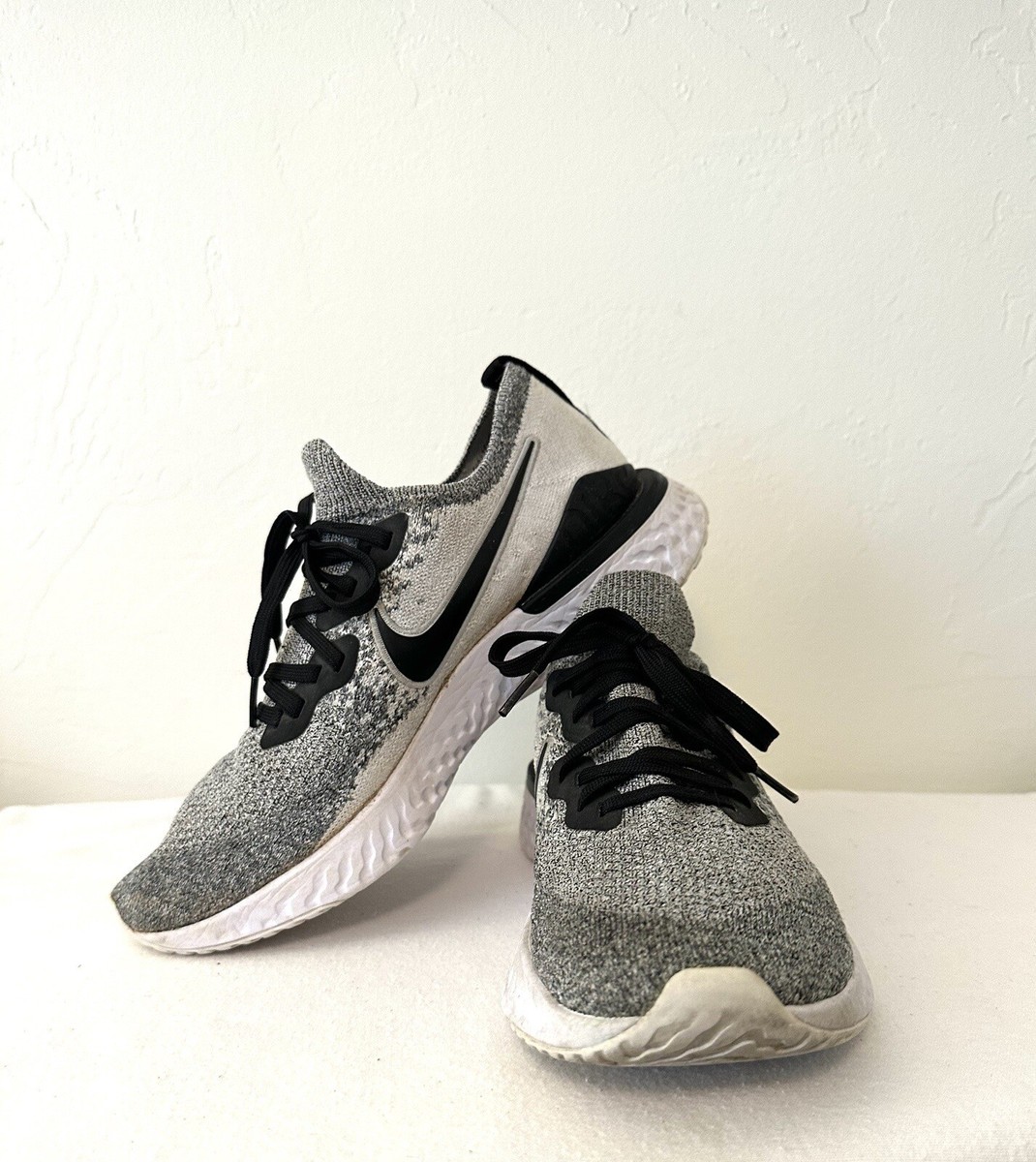 Nike Epic React Flyknit White Black Low Top Running Shoes BQ8927