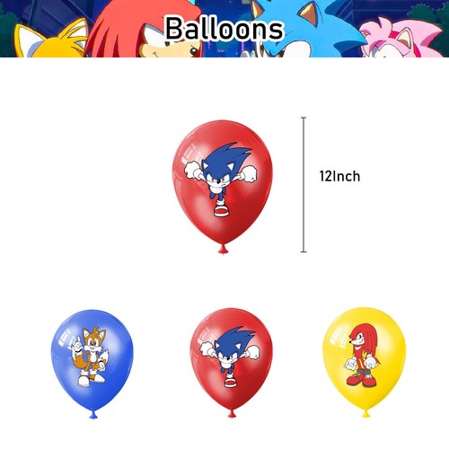 Sonic the Hedgehog Theme Birthday Party Supplies Set Banner Balloon Cake Toppers - Picture 7 of 11