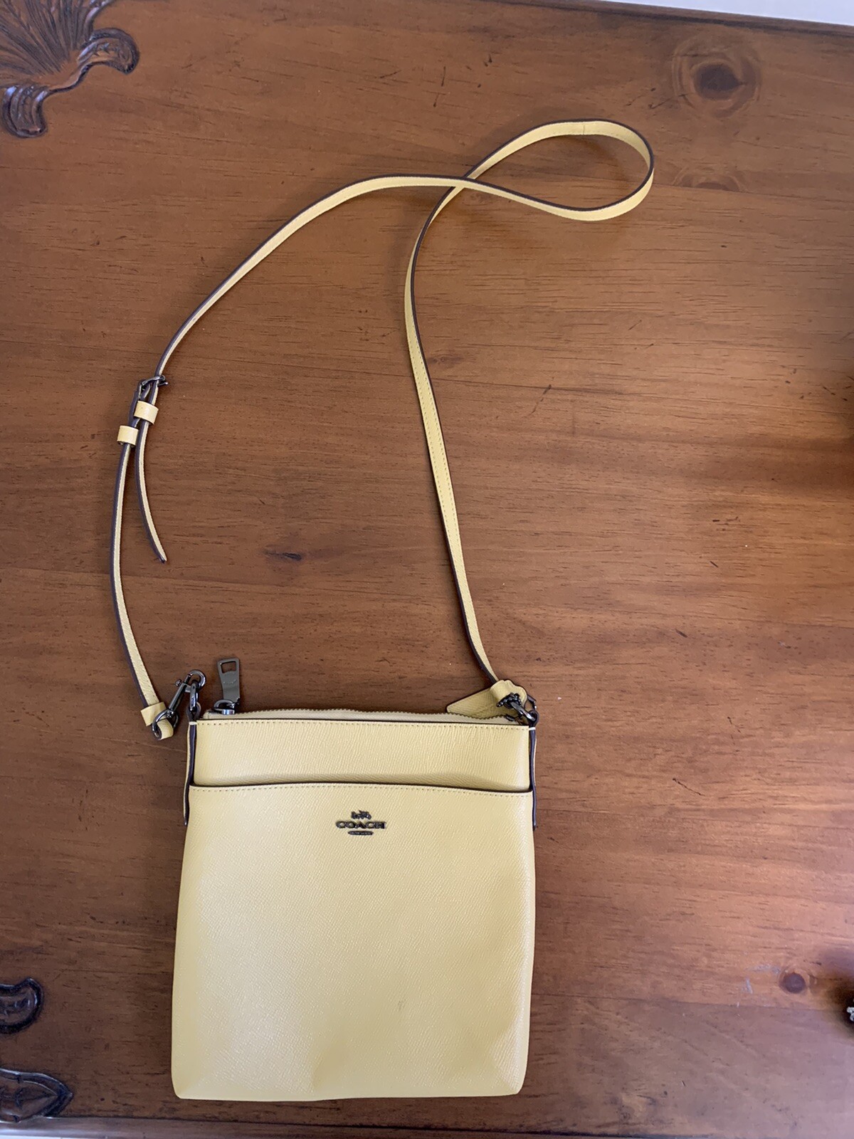 Coach Leather Yellow Shoulder Bag Gem