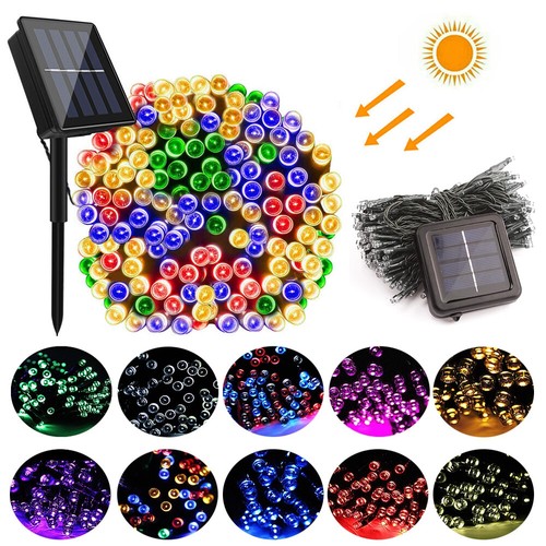 50/100/200/500 LED Solar Power Fairy Garden Lights String Outdoor Party Wedding - Picture 2 of 16