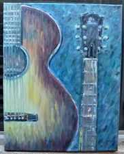 1936 TERRAPLANE BLUES Robert Johnson guitar NEW original wow painting Crowell