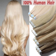 16in Remy Brazilian Skin Weft Tape in 100% Real Human Hair Extensions 80PCS 120g