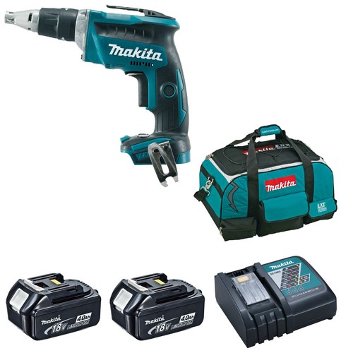 MAKITA 18V LXT DFS452 DFS452Z DRYWALL SCREWDRIVER, 2 x BL1840, 1 x DC18RC & BAG eBay