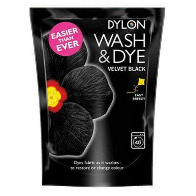 350g samt Schwarz DYLON Maschine Waschung Farbe Stoff Kleidung T-Shirt Jeans Neu